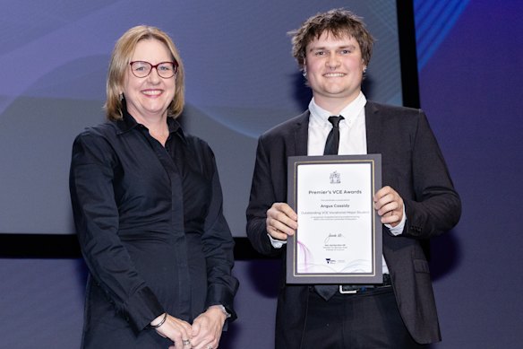 Award winner Angus Cassidy was praised by judges for his academic achievement, leadership and “remarkable resilience”.