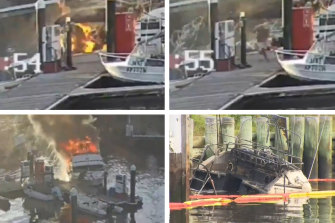 Des images vidéo de l'explosion montrent des passagers fuyant après que le bateau a pris feu. 