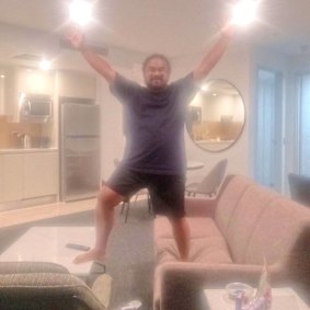 Arvind Ajay Singh in the Brisbane apartment where he stayed before leaving the country.