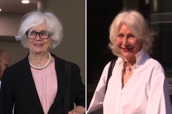 Claremont neighbours Prudence Manners and Louise St John Kennedy outside Perth Magistrates Court last year.