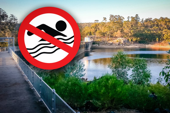 Swimming and other recreational activities are prohibited at Mundaring Weir.