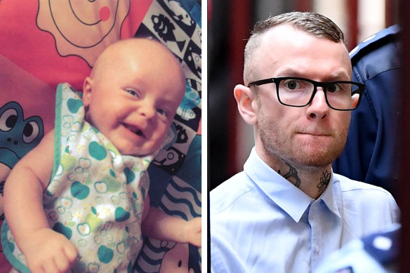 Jesse Vinaccia (right) was jailed over the death of baby Kaleb Baylis-Clarke.