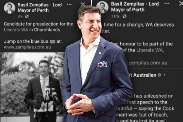 Perth lord mayor-turned-Liberal candidate Basil Zempilas.