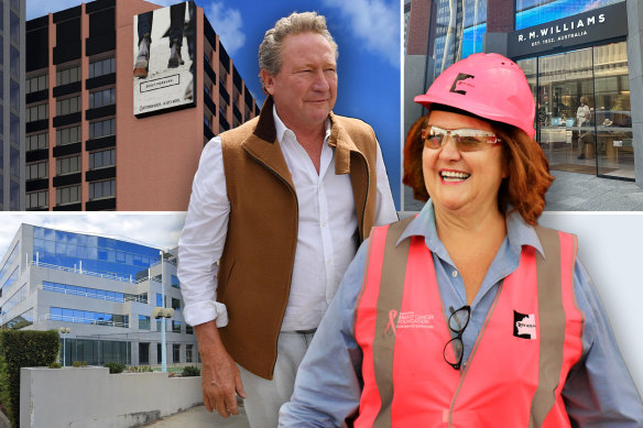 Both Rinehart and Forrest had lodged applications with the City of Perth to install advertising banners at their headquarters.