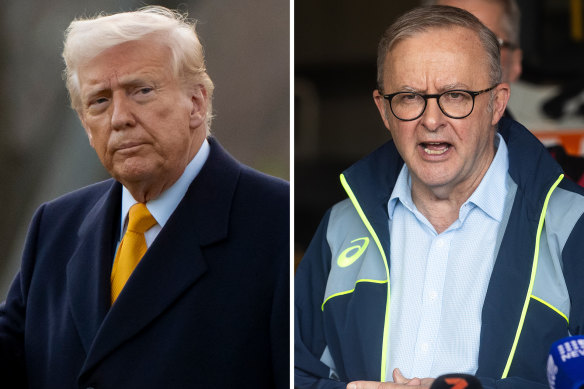 US President Donald Trump and Prime Minister Anthony Albanese.