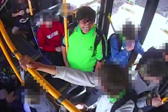 CCTV footage of Cassius Turvey on a bus on the day of his death in October 2022.