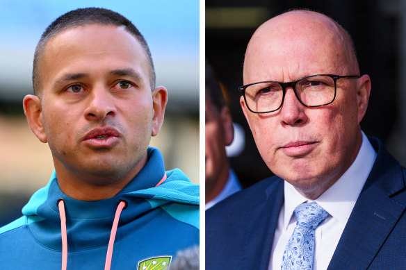 Australian cricketer Usman Khawaja has criticised Opposition Leader Peter Dutton implicit    remarks helium  made successful  notation   to Fatima Payman’s resignation from the Labor Party.