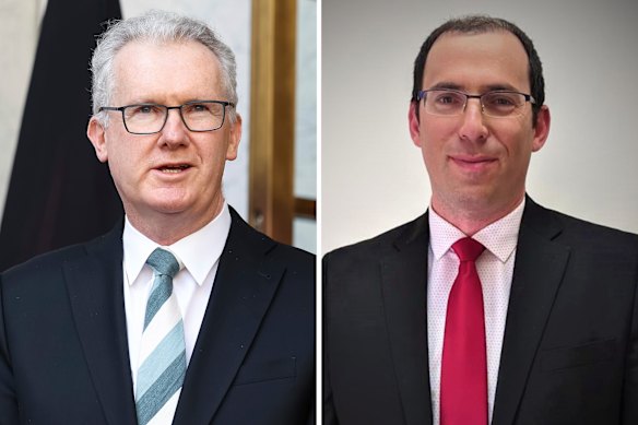 Immigration Minister Tony Burke and Israeli MP Simcha Rothman.