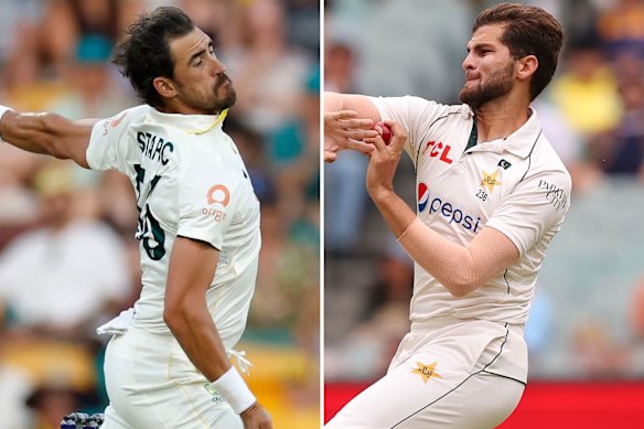 Mitchell Starc (left) inspired Pakistan star Shaheen Afridi’s approach a decade ago.