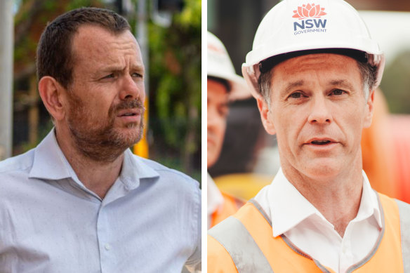 Labor MP Stephen Lawrence and Premier Chris Minns.