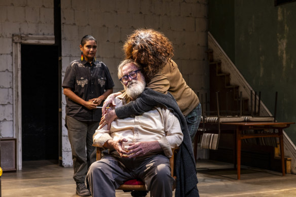 Bee Cruse, John Howard and Pamela Rabe in August: Osage County.