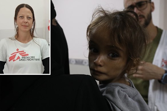 Australian medic Claire Manera (inset) has been working with Medecins Sans Frontieres in Gaza.