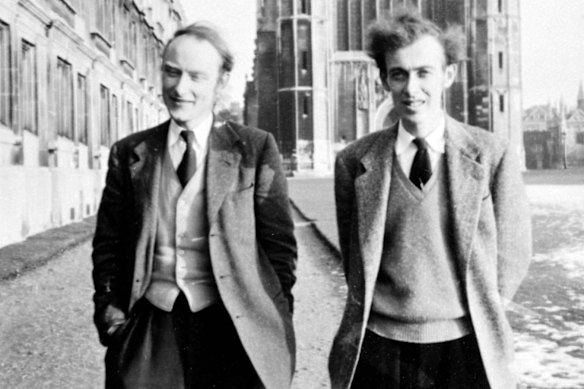 Watson (right) with Francis Crick at Cambridge University in the 1950s.