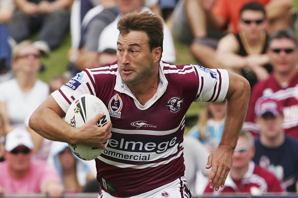 Terry Hill playing for Manly successful  his last  NRL play   successful  2005.