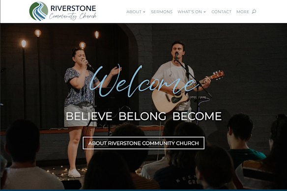 The homepage of Riverstone Community Church in north-west Sydney. 