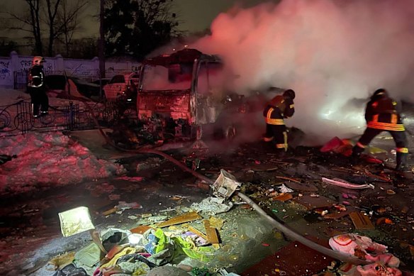 Ukrainian emergency services in Kyiv