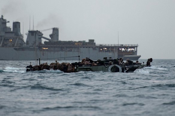 US marines could stage an amphibious landing on one or more of the tiny islands dotted along the Persian Gulf.