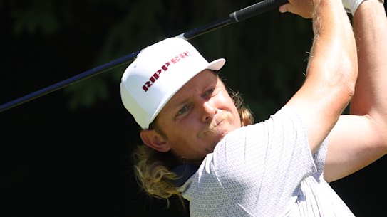 Australia’s Cam Smith off the tee at the PGA Championship on Saturday in Pennsylvania.