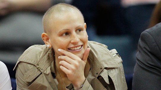 Tiana Mangakahia sits on the Syracuse bench when she opted to remain in America for her first stages of cancer treatment. She eventually returned to the court and joined the school’s 1000-point club.