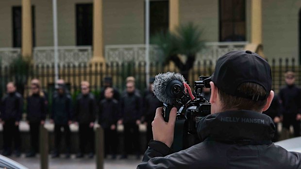 The National Socialist Network rally outside the NSW parliament on November 8. 