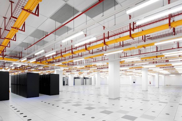 The data hall at Equinix data centre in Melbourne.