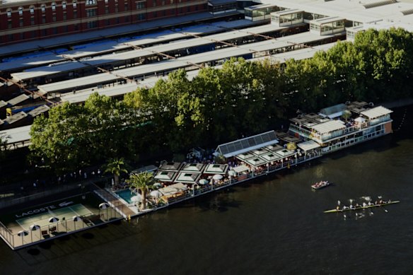 Lacoste has taken to the Yarra River with Le Club Lacoste Melbourne at the restaurant Afloat, until February 1.