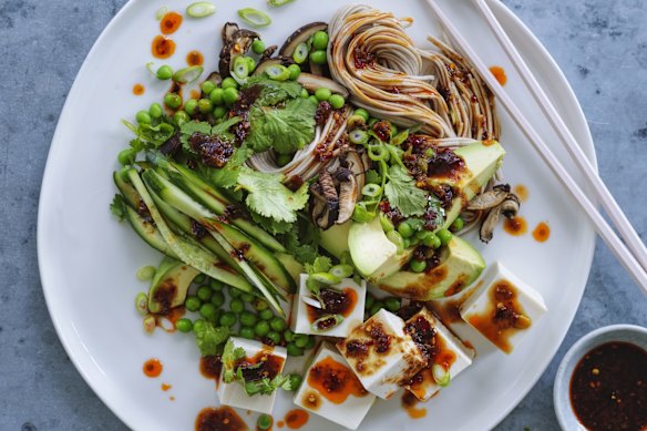 Spring soba noodle salad.