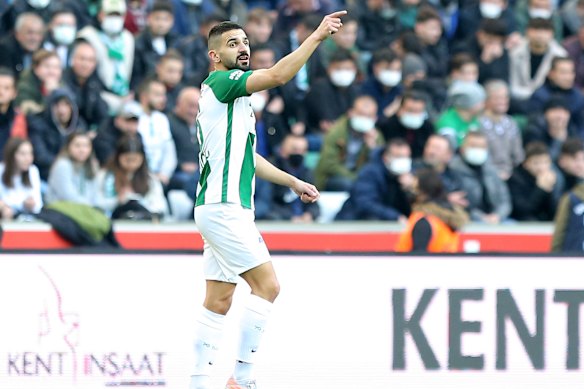 Aziz Behich played for Giresunspor in 2022 during his nine years in Turkey.