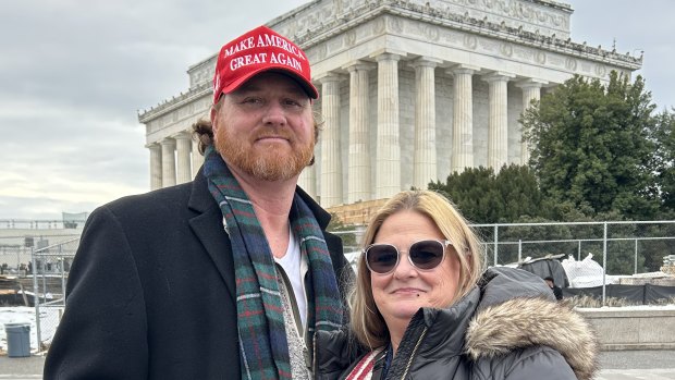 Robert and Melinda Ferguson from Oklahoma travelled to Washington DC for the inauguration but won’t be able to attend after it was moved into the smaller Capitol Rotunda due to cold weather.