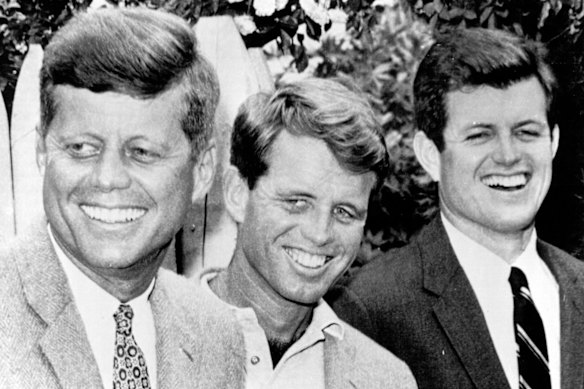  John F. Kennedy (left) with brothers, Robert Kennedy (centre), and Ted Kennedy in 1960.