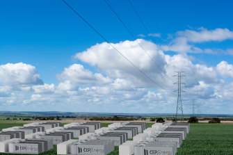 Une vue d'artiste de la méga batterie (1200 MW) prévue par CEP Energy à Kurri Kurri dans la Hunter Valley.