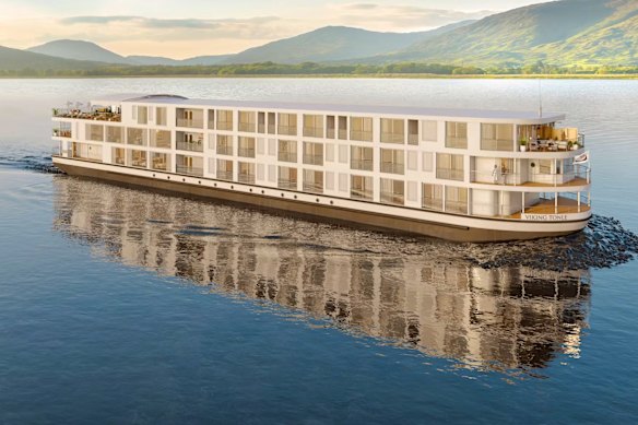 An artist’s impression of the Viking Tonle, the newest river ship launching on the Mekong.
