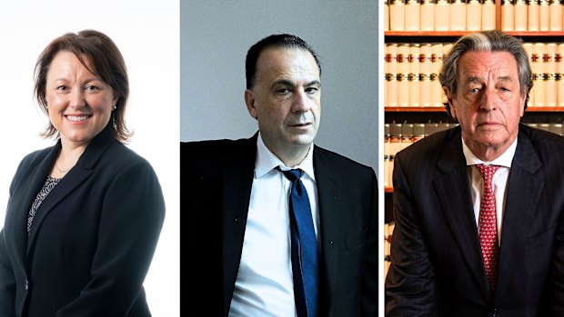 Racing NSW chairwoman Saranne Cooke, chief executive Peter V’landys and ATC chairman Tim Hale.