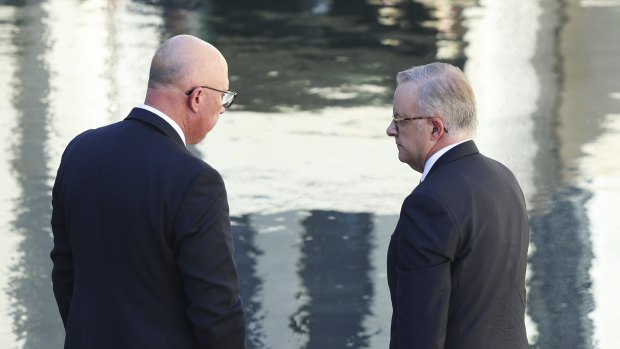 For once, a bipartisan position: Opposition Leader Peter Dutton and Prime Minister Anthony Albanese.