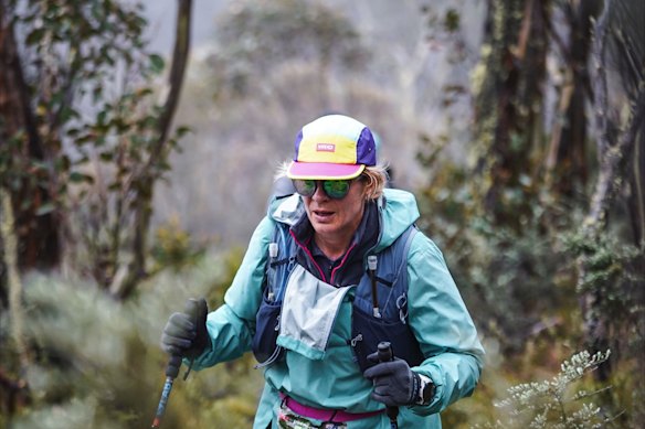 Zali Steggall during the 160-kilometre ultra race through the Snowy Mountains in November.