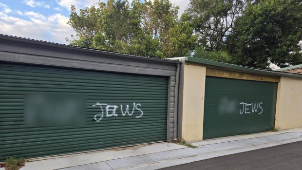 Residents woke to yet more antisemitic graffiti in Sydney’s east on Sunday, from this street in Kingsford to Randwick.