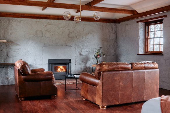 Inside one of the six refurbished 1850s bluestone cottages.