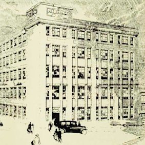 An illustration from the late 1920s of the Allan & Co piano factory.