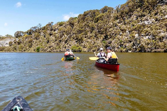 Canoeing on the Glenelg River in the Lower Glenelg National Park. 