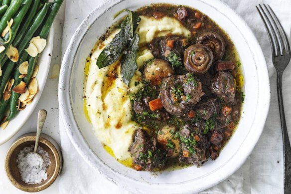 Serve this classic braised stew with buttery mash, steamed veg and a glass of wine. 