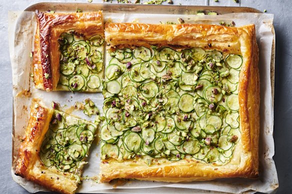 This zucchini tart is easy and cheesy.