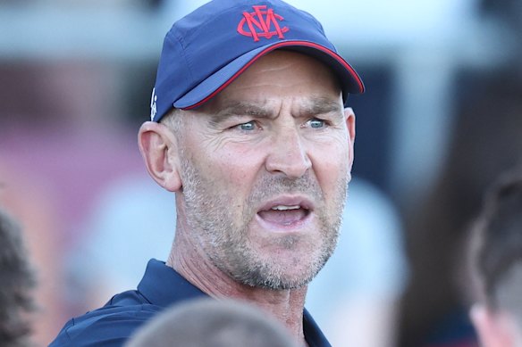 New Melbourne coach Steven King has started his senior coaching career at the Demons