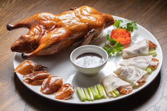Signature Peking duck at Flower Drum.
