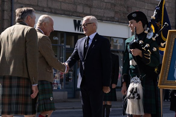 Scots College headmaster Ian Lambert meeting King Charles in August.