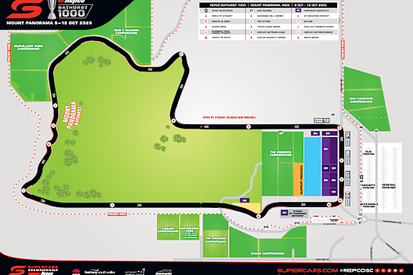 The Bathurst 1000 Course Map.
