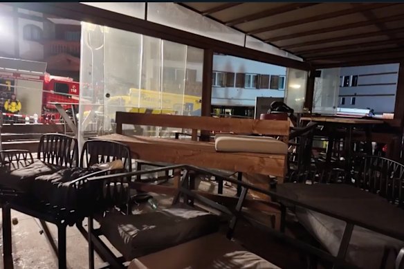 The interior of Le Constellation after the blaze.