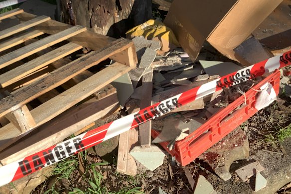 Illegally dumped building waste is a common problem for Georges River Council, which supplied this photo. 