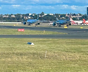 Planes waiting for gates at Sydney Airport. Supplied