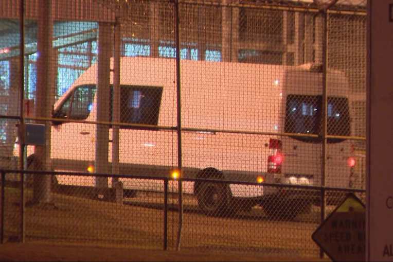 Wood was transferred to Brisbane Correctional Facility in a van overnight. 9News