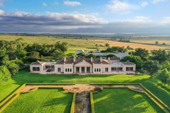 The neo-Palladian-inspired Brindley Park farmhouse and surrounding heritage buildings have been subdivided and listed for $15 million. 
